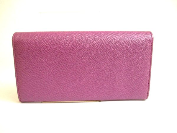 Photo2: BVLGARI Purple Leather Logo Clip Silver H/W Flap Long Wallet #a794
