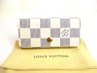 LOUIS VUITTON Damier Azur Leather Multicles 4 Key Chain #a795