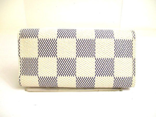 Photo2: LOUIS VUITTON Damier Azur Leather Multicles 4 Key Chain #a795