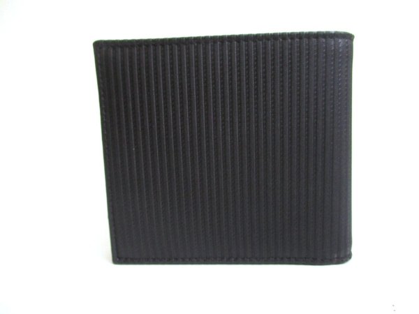 Photo2: BVLGARI Black Leather Coationg Canvas Mirerige Bifold Wallet #a797