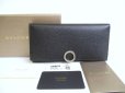 Photo1: BVLGARI Black Leather Logo Clip Flap Long Wallet #a800 (1)
