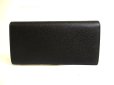 Photo2: BVLGARI Black Leather Logo Clip Flap Long Wallet #a800 (2)