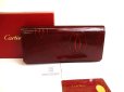 Photo1: Cartier Happy Birthday Bordeaux Calf Leather Bifold Long Wallet #a802 (1)