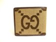 Photo2: GUCCI JUmbo GG Canvas Brown Leather Bifold Bill Wallet #805 (2)