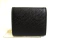 Photo2: GUCCI Metal Logo Black Leather Coin Purse #a806 (2)