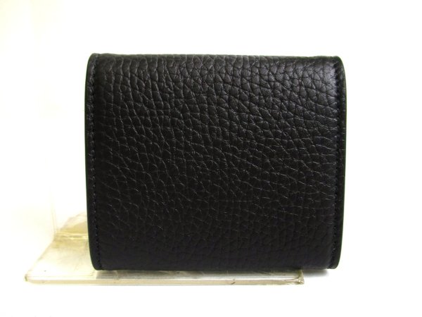 Photo2: GUCCI Metal Logo Black Leather Coin Purse #a806