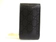 Photo2: GUCCI Imprimee Black Coating Canvas and Leather Cigarette Case #a807 (2)