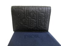 Dior Black Leather Card Holder #a808
