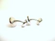 Photo2: LOUIS VUITTON Silver Metal Black Enamel LV Award Cufflinks #a809 (2)