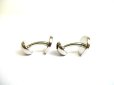 Photo3: LOUIS VUITTON Silver Metal Black Enamel LV Award Cufflinks #a809