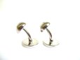 Photo5: LOUIS VUITTON Silver Metal Black Enamel LV Award Cufflinks #a809