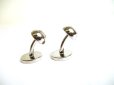 Photo6: LOUIS VUITTON Silver Metal Black Enamel LV Award Cufflinks #a809