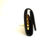 Photo4: PRADA Black Saffiano Metal Leather 4 Pics Key Chain #a810