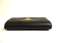 Photo6: PRADA Black Saffiano Metal Leather 4 Pics Key Chain #a810