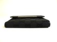 Photo5: GUCCI GG Black Canvas Black Leather Bifold Wallet Compact Wallet #a813