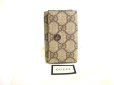 Photo1: GUCCI GG Coating Canvas Wine Red Leather 6 Pics Key Chain #a815 (1)