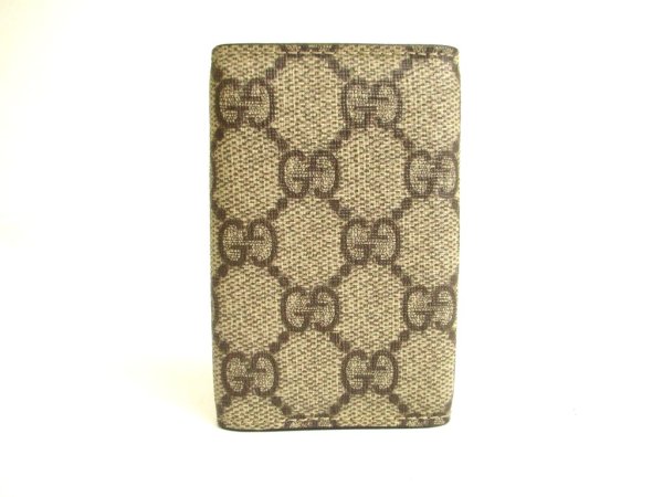 Photo2: GUCCI GG Coating Canvas Wine Red Leather 6 Pics Key Chain #a815