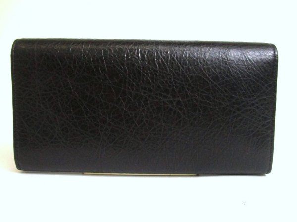 Photo2: BALENCIAGA Black Leather Flap Wallet The Classic Money #a816