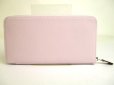 Photo2: HERMES Lignt Pink Veau Epson SILK'IN LINE Round Zip Wallet Azap Long #a817 (2)