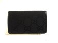 Photo2: GUCCI GG Black Canvas and Leather 6 Pics Key Chain #a820 (2)