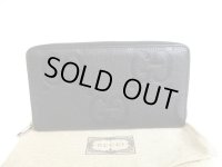 GUCCI JUmbo GG Black Leather Round Zip Wallet #a821