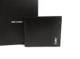 Photo1: Saint Laurent Silver YSL Motif Black Leather Bifole Bill Wallet #a823 (1)