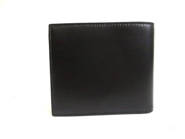 Photo2: Saint Laurent Silver YSL Motif Black Leather Bifole Bill Wallet #a823