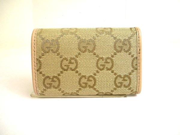 Photo2: GUCCI Interlocking G GG Canvas Light Pink Leather 6 Pics Key Chain #a824