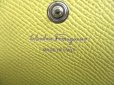Photo10: Salvatore Ferragamo Gancini Silver H/W Yellow Leather Business Card Holder #a825