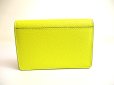 Photo2: Salvatore Ferragamo Gancini Silver H/W Yellow Leather Business Card Holder #a825 (2)
