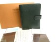 Photo1: LOUIS VUITTON Taiga Episea Leather Document Holders Medium Ring Agenda Cover #a826 (1)