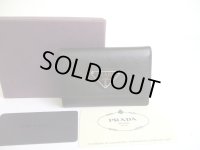 PRADA Black Saffiano Leather 6 Pics Key Chain #a828