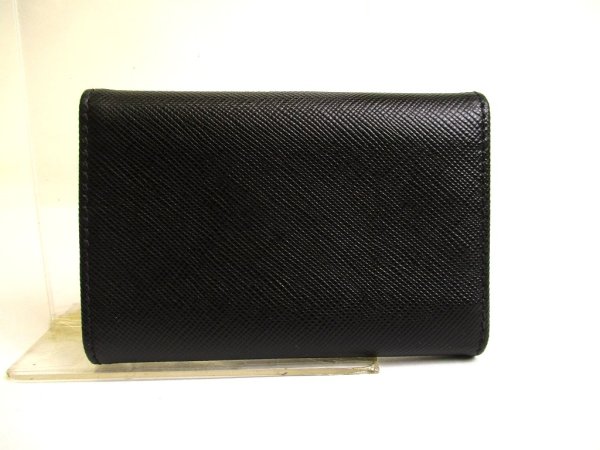 Photo2: PRADA Black Saffiano Leather 6 Pics Key Chain #a828