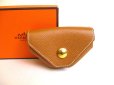Photo1: HERMES Gold Couchevel Leather Gold H/W Coin Purse Levan Cattle #a830 (1)
