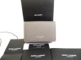 Photo1: Saint Laurent YSL Gray Leather Trifold Wallet Compact Wallet #a831 (1)