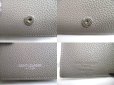 Photo10: Saint Laurent YSL Gray Leather Trifold Wallet Compact Wallet #a831