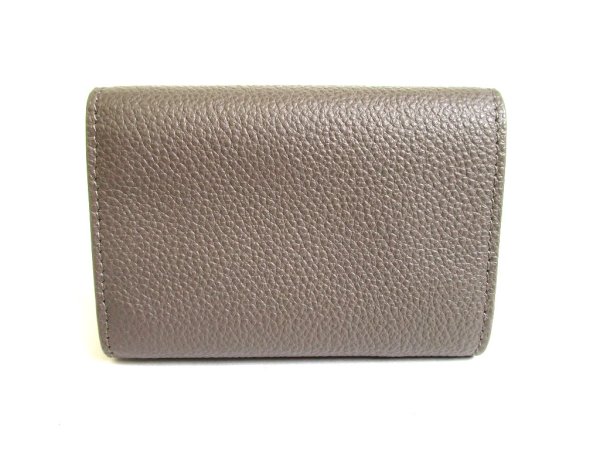 Photo2: Saint Laurent YSL Gray Leather Trifold Wallet Compact Wallet #a831