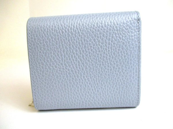 Photo2: GUCCI Double G Light Blue Leather Bifold Wallet Compact Wallet #a833
