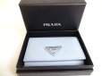 Photo12: PRADA Light Blue Saffiano Leather Card Case Card Holder #a834