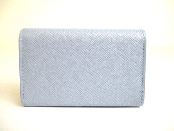Photo2: PRADA Light Blue Saffiano Leather Card Case Card Holder #a834