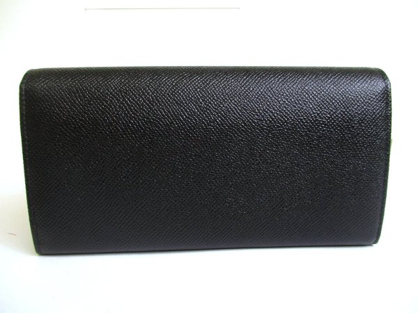 Photo2: BVLGARI Black Leather Logo Clip Bifold Long Wallet #a842
