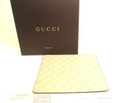 GUCCI Guccissima Beige Leather Mouse Pad #a844