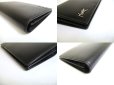 Photo7: Saint Laurent Paris Silver YSL Motif Black Leather Long Flap Wallet #a848