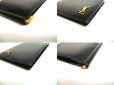 Photo7: Saint Laurent YSL Black Leather Gold H/W Bifold Bill Wallet #a850