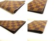 Photo7: LOUIS VUITTON Damier Brown Leather Flap Checkbook Bill Wallet #a855