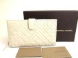 Photo1: BOTTEGA VENETA Intrecciato Off White Leather Flap Long Wallet #a857 (1)