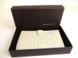 Photo12: BOTTEGA VENETA Intrecciato Off White Leather Flap Long Wallet #a857