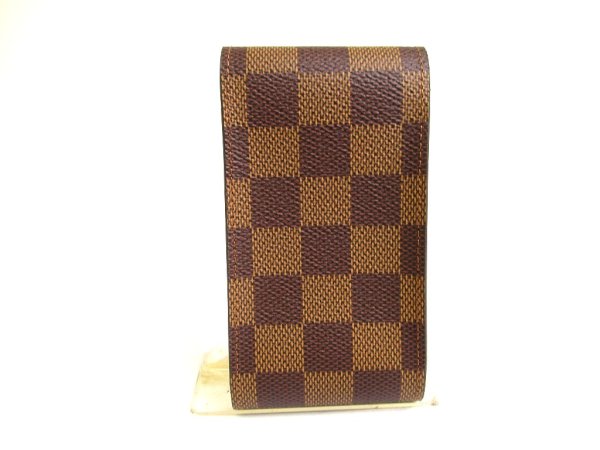 Photo2: LOUIS VUITTON Damier Brown Leather Cigarette Case Tabacco Case #a858