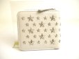 Photo2: Jimmy Choo Stars Chalk Leather Bifold Wallet Compact Wallet #a859 (2)