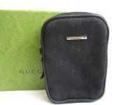 GUCCI Black GG Canvas Cigarette Case Pouch #a860